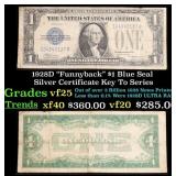 1928D $1 Blue Seal Silver Certificate "Funnyback"