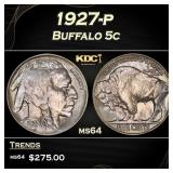 1927-p Buffalo Nickel 5c Grades ms64