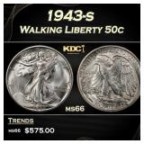 1943-s Walking Liberty Half Dollar 50c Grades ms66