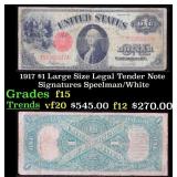 $1 Large Size Legal Tender Note Grades f+
