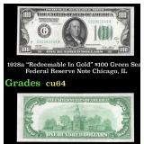 1928a $100 Green Seal Federal Reserve Note "Redeem