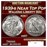 1939-s Walking Liberty Half Dollar Near Top Pop 50