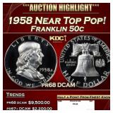1958 Proof Franklin Half Dollar Near Top Pop! 50c