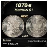 1878-s Morgan Dollar $1 Grades ms65