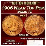 1906 Indian Cent Near Top Pop! 1c ms66 rd SEGS