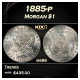 1885-p Morgan Dollar $1 Grades ms66