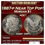 1887-p Morgan Dollar Near Top Pop! $1 ms66+ DMPL S