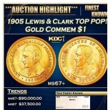 1905 Lewis & Clark Gold Commem Dollar TOP POP! 1 m