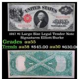 1917 $1 Large Size Legal Tender Note Grades Choice