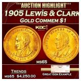1905 Lewis & Clark Gold Commem Dollar 1 ms65 SEGS