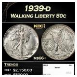 1939-d Walking Liberty Half Dollar 50c ms66+ SEGS