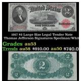 1917 $2 Large Size Legal Tender Note Thomas Jeffer