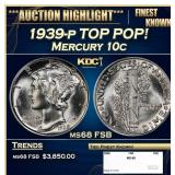 1939-p Mercury Dime TOP POP! 10c ms68 FSB SEGS