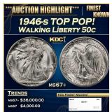 1946-s Walking Liberty Half Dollar TOP POP! 50c ms