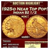 1925-d Gold Indian Quarter Eagle Near Top Pop! $2