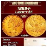 1899-p Gold Liberty Half Eagle $5 ms66+ SEGS
