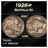 1926-p Buffalo Nickel 5c Grades ms66