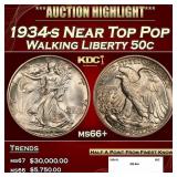 1934-s Walking Liberty Half Dollar Near Top Pop 50