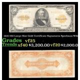 1922 $50 Large Size Gold Certificate Grades vf+ Si