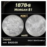1878-s Morgan Dollar $1 Grades ms65