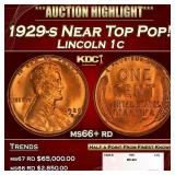 1929-s Lincoln Cent Near Top Pop! 1c ms66+ rd SEGS