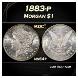 1883-p Morgan Dollar $1 Grades ms64+