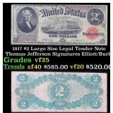 1917 $2 Large Size Legal Tender Note Thomas Jeffer