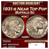 1931-s Buffalo Nickel Near Top Pop 5c ms66+ SEGS