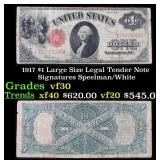 1917 $1 Large Size Legal Tender Note Grades vf++ S