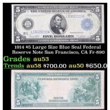 1914 $5 Large Size Blue Seal Federal Reserve Note
