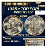 1935-p Mercury Dime TOP POP! 10c ms68 fsb SEGS