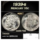 1939-s Mercury Dime 10c ms65 FSB SEGS