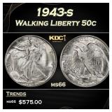 1943-s Walking Liberty Half Dollar 50c Grades ms66