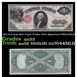 1917 $1 Large Size Legal Tender Note Grades Select