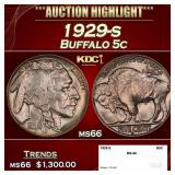 1929-s Buffalo Nickel 5c ms66 SEGS