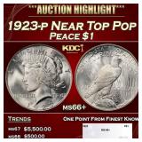 1923-p Peace Dollar Near Top Pop $1 ms66+ SEGS