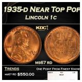 1935-d Lincoln Cent Near Top Pop 1c ms67 rd SEGS