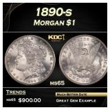 1890-s Morgan Dollar $1 Grades ms65