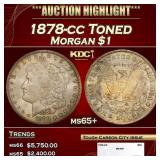 1878-cc Morgan Dollar Toned $1 ms65+ SEGS