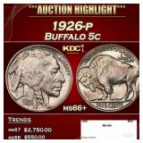 1926-p Buffalo Nickel 5c ms66+ SEGS
