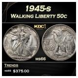 1945-s Walking Liberty Half Dollar 50c Grades ms66