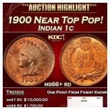 1900 Indian Cent Near Top Pop! 1c ms66+ rd SEGS