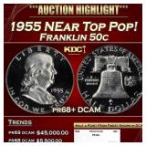 1955 Proof Franklin Half Dollar NEar Top Pop! 50c