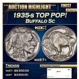1935-s Buffalo Nickel TOP POP! 5c ms67+ SEGS