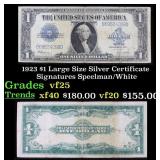 1923 $1 large size Silver Certificate Grades vf+ S