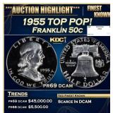 1955 Proof Franklin Half Dollar TOP POP! 50c pr69