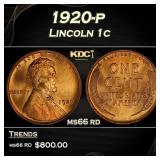 1920-p Lincoln Cent 1c Grades ms66 rd