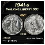 1941-s Walking Liberty Half Dollar 50c Grades ms65