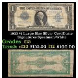 1923 $1 large size Silver Certificate Grades f+ Si