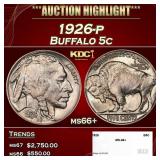 1926-p Buffalo Nickel 5c ms66+ SEGS